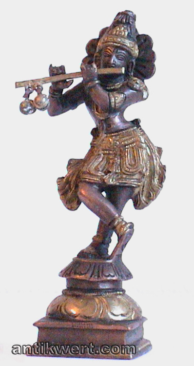 Krishna-klein-113 anmutige Bronzearbeit