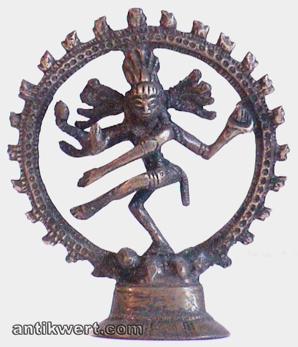 Shiva Nataraj Miniaturbronze aus Indien